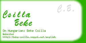 csilla beke business card